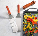 New Star Foodservice 43051 Wood Handle Flexible Grill Spatula Set, 14.5", Silver