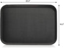 New Star Foodservice 25279 Restaurant Grade Non-Slip Tray, Plastic, Rubber Lined, Rectangular, 16-Inch x 22-Inch, Black