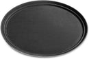 New Star Foodservice 25453 Non-Slip Tray, Plastic, Rubber Lined, Oval, 20.5 x 25.25-Inch, Black