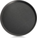 New Star Foodservice 25217 Restaurant Grade Non-Slip Tray, Plastic, Rubber Lined, Round (16-Inch, Black)