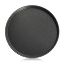 New Star Foodservice 25330 Restaurant Grade Non-Slip Tray, Plastic, Rubber Lined,  Round, 18" Inch, Black