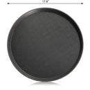 New Star Foodservice 25330 Restaurant Grade Non-Slip Tray, Plastic, Rubber Lined,  Round, 18" Inch, Black