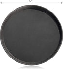 New Star Foodservice 25033 Restaurant Grade Non-Slip Tray, Plastic, Rubber Lined, Round (14-Inch, Black)