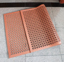New Star Foodservice 54521 Commercial Grade Grease Resistant Anti-Fatigue Rubber Floor Mat, 36" x 60", Red