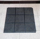 New Star Foodservice 54491 Commercial Grade Grease Resistant Anti-Fatigue Interlocking Rubber Floor Mat, 36" x 36", Black
